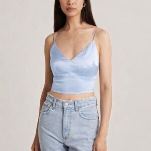 Abercrombie & Fitch Satin Camisole - Light Blue